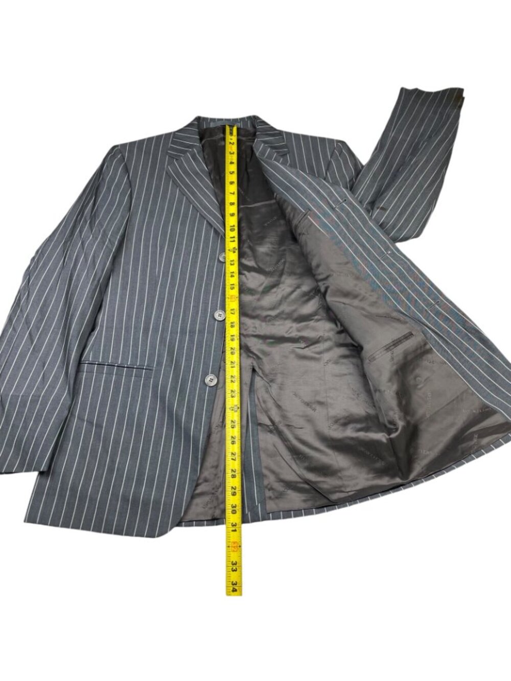 Gianni Versace Men’s Wool/Silk Gangster Mobster Stripe Suit• Italy • 36R | 30x34 - Picture 9 of 16